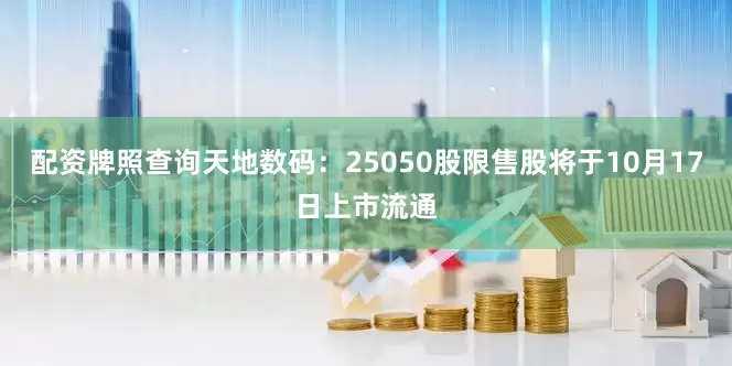 配资牌照查询天地数码：25050股限售股将于10月17日上市流通